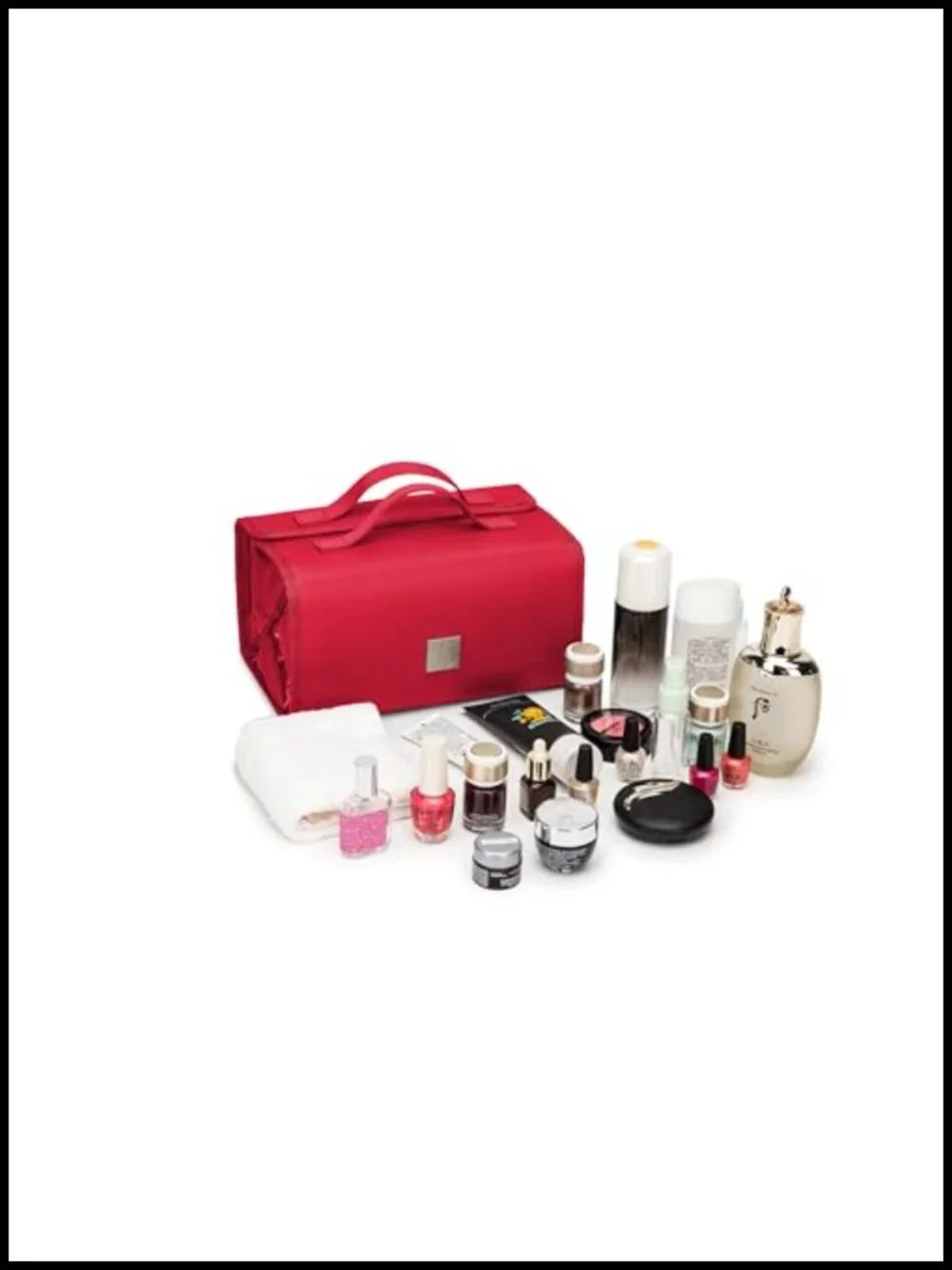 Roll Up Makeup Bag Travel Toiletry Organizer with 4 Clear TSA Approved Pouches